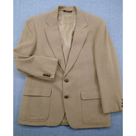 Vintage Nordstrom Blazer Camel Hair Men's Jacket Beige VTG Sport Coat 42" Chest - Picture 2 of 16